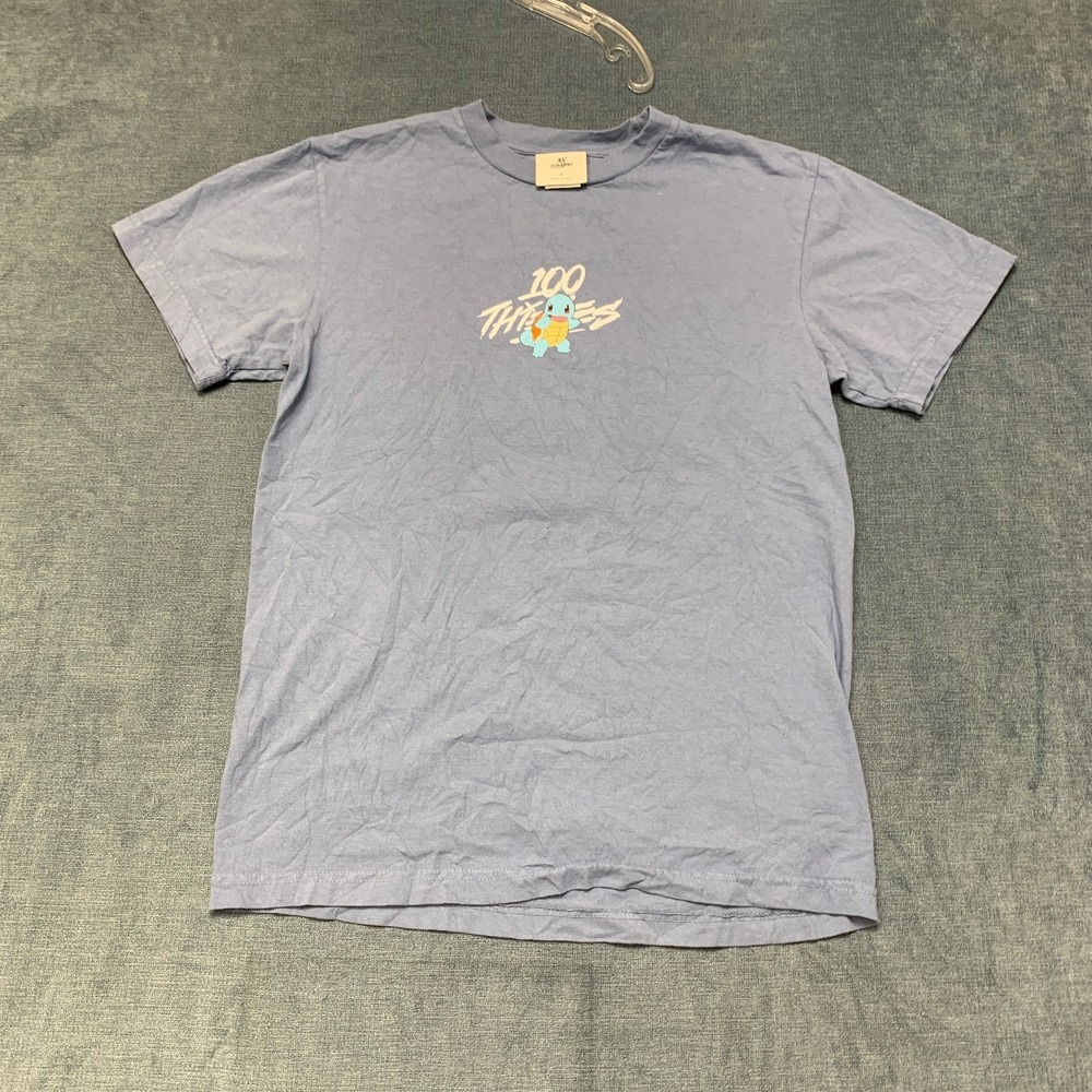 100 Thieves Pokémon Squirtle Core T Shirt Mens S Blue Crew Neck Short Sleeve Tee